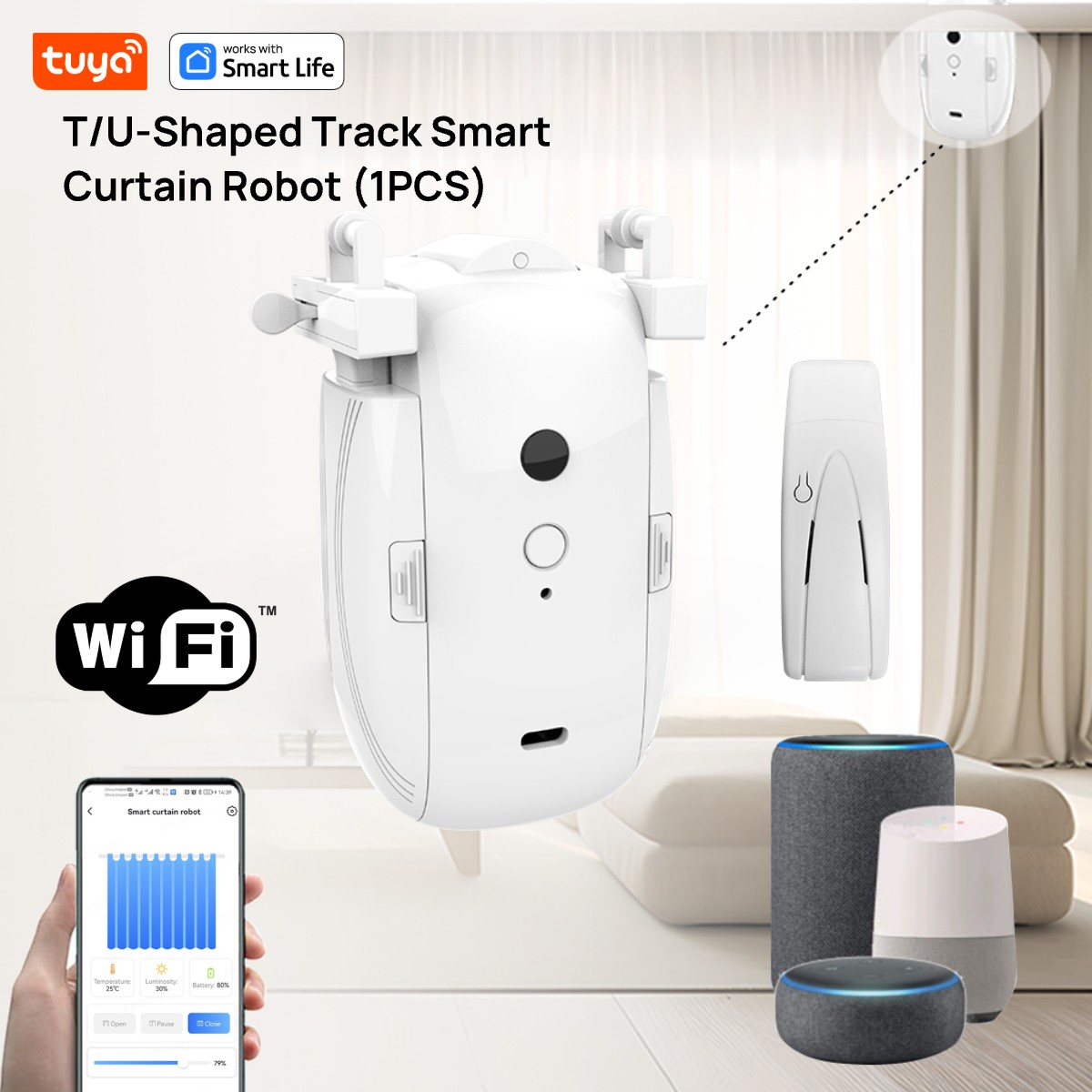 Smart Home Vimar - Tuya Smart WiFi-gordijnrobot (1 stuks met