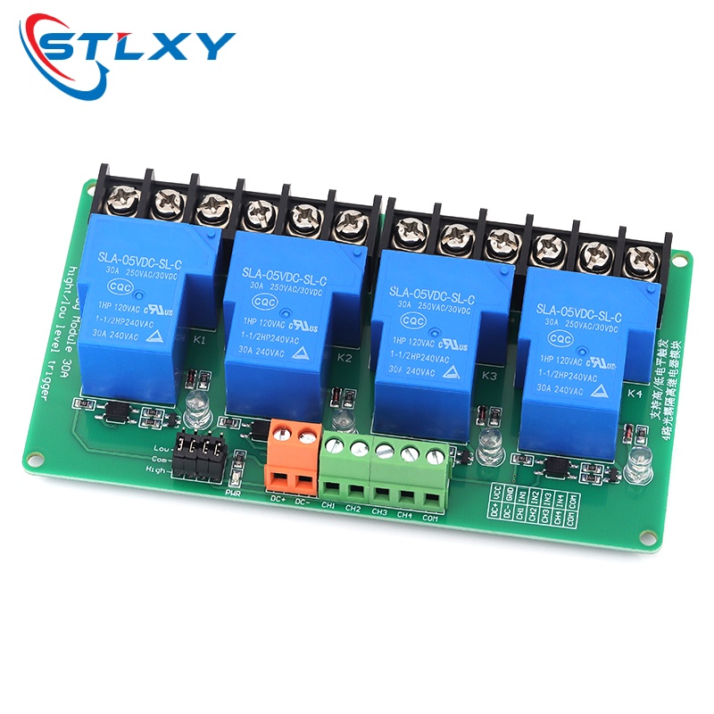 Smart Home With Plc - 4-kanaals relaismodule DC 5V/12V/24V hoog-laag niveau