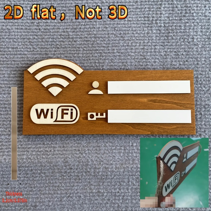 Airbnb Smart Home - 2D houten WiFi-wachtwoordbord met uitwisbaar bord