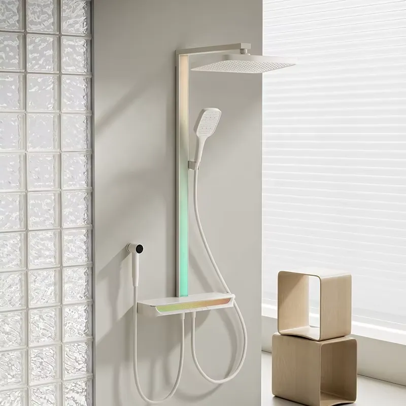 Smart Home Thermostat - Messing digitale watervaldoucheset, aan de muur