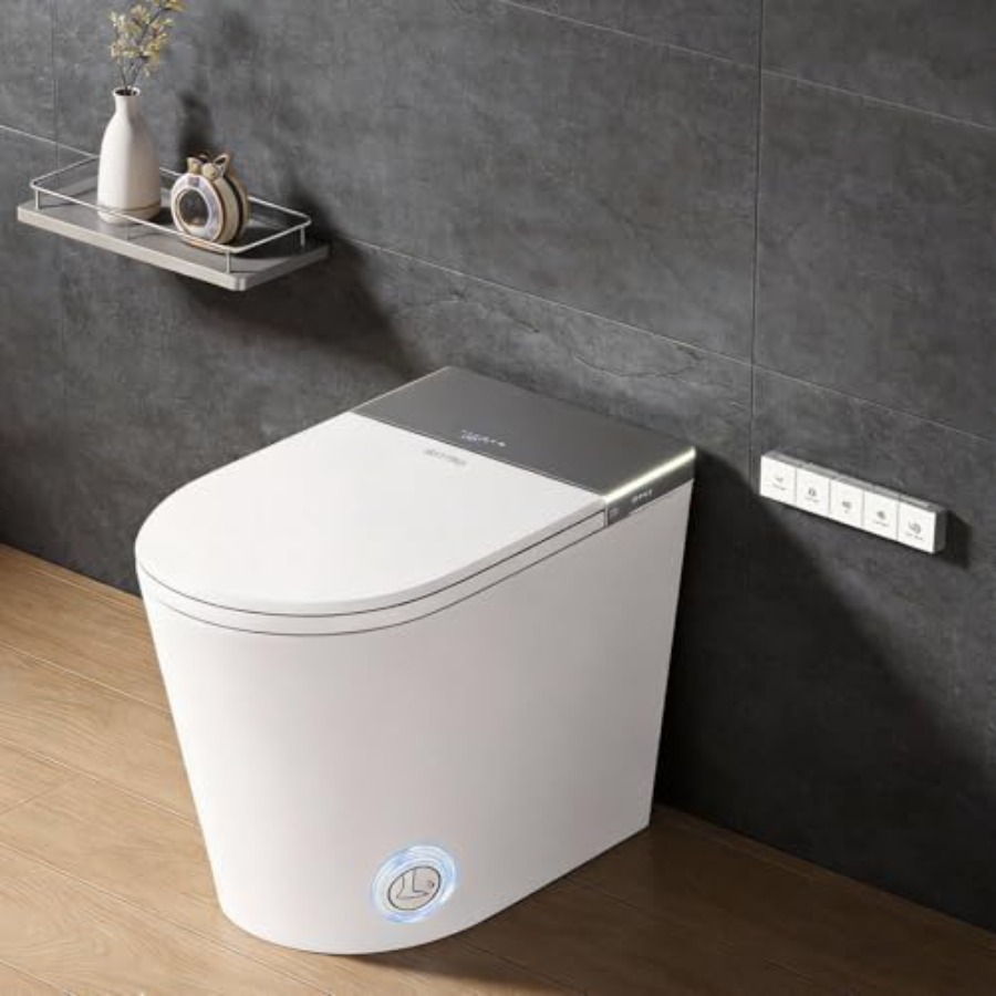 Smart Night Light - Slimme toilet voor badkamers: keramiek, wit,