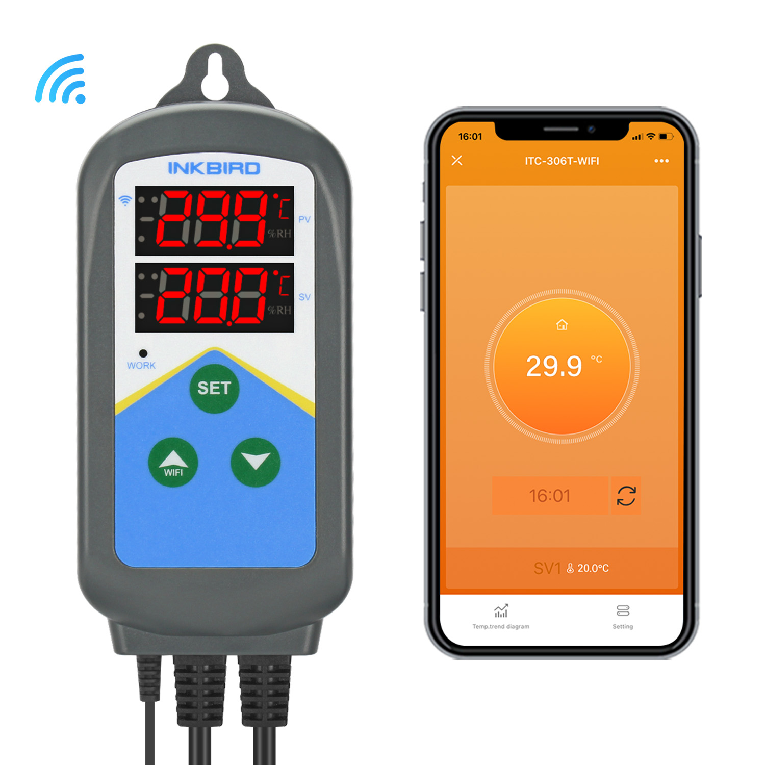 Smart Home Thermostat - Inkbird Wifi Thermoregulator ITC-306T-WIFI 24-Uur-Cyclus Timer