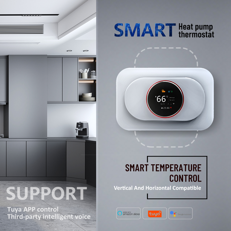 Smart Home Thermostat - Becasmart BHP-7000 WiFi-thermostaat voor thuisgebruik, HVAC-warmtepomp,