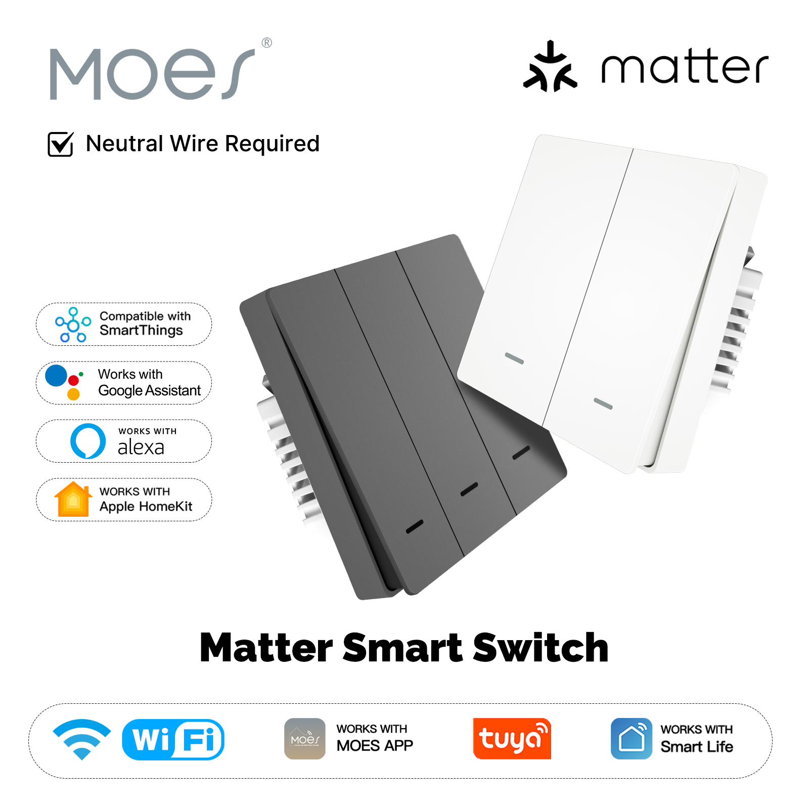 Smart Home Tablet - MOES Matter Tuya WiFi Smart Light-knopschakelaar