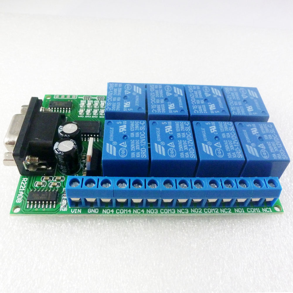 Smart Home With Plc - 8-kanaals DC 12V RS232 relaisbord PC
