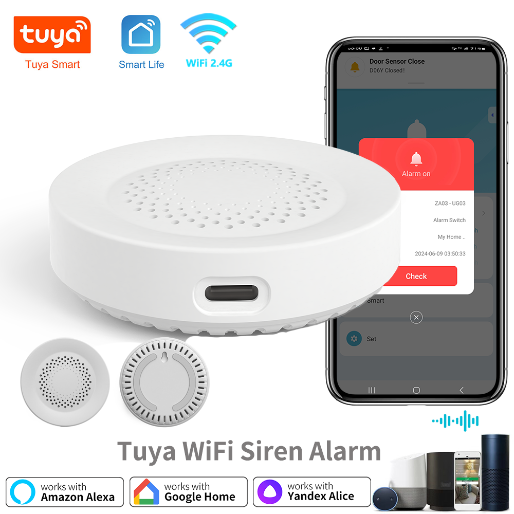 Tuya WiFi-sirene-alarm voor Sm - Smart Home Tablet recensie en prijs