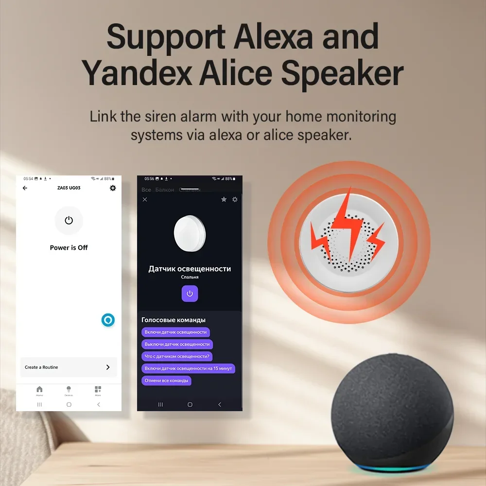 Tuya WiFi-sirene-alarm voor Sm - Smart Home Tablet recensie en prijs